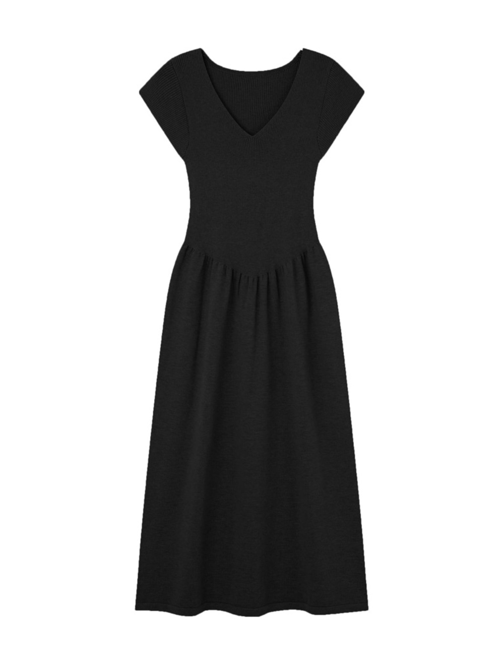 Ancosti V NECK FIT-AND-FLARE DRESS